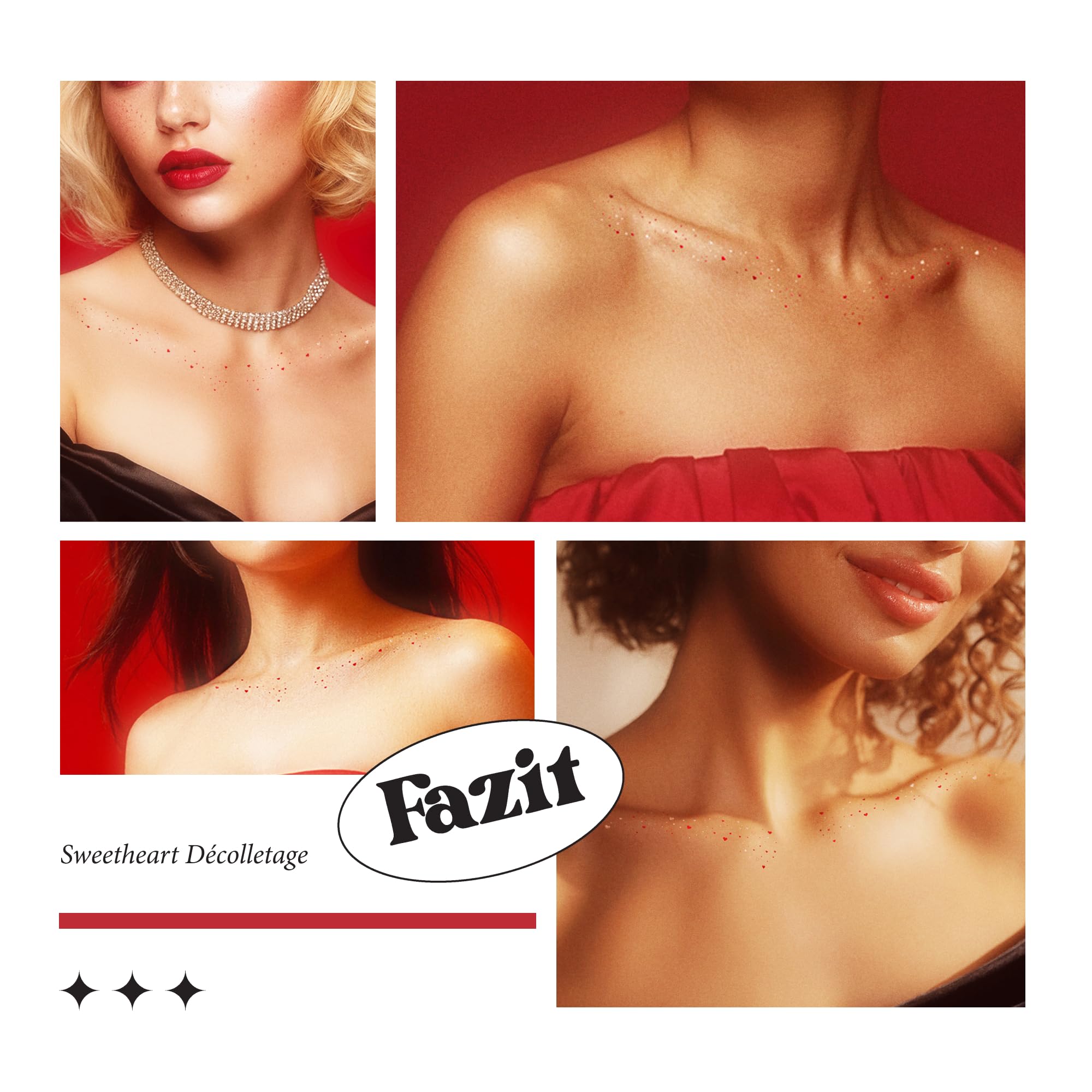 Fazit Makeup Patches: Sweetheart Decolletage Speckles – Waterproof Glitter Patches for Face