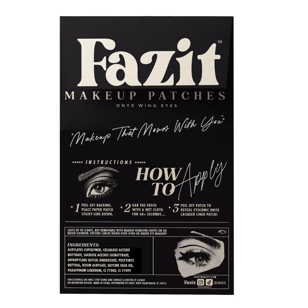 Fazit Onyx Wing Eyes Patches | Glow Up Glitter Makeup for Face