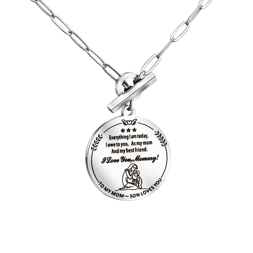 Heart Shaped Stainless Steel Jewelry Mother's Day Gift Clavicle Chain