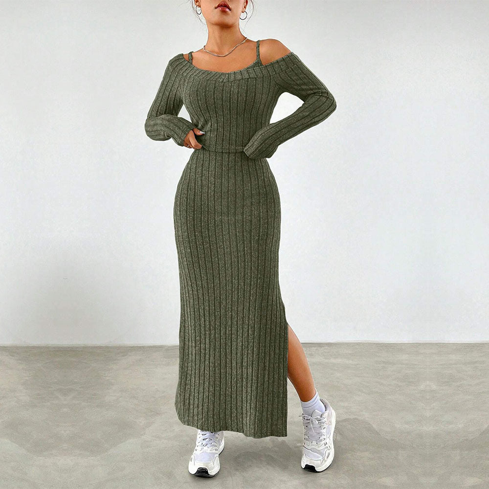 Women's Simple Elegant Fashion Set Strapless Dress
