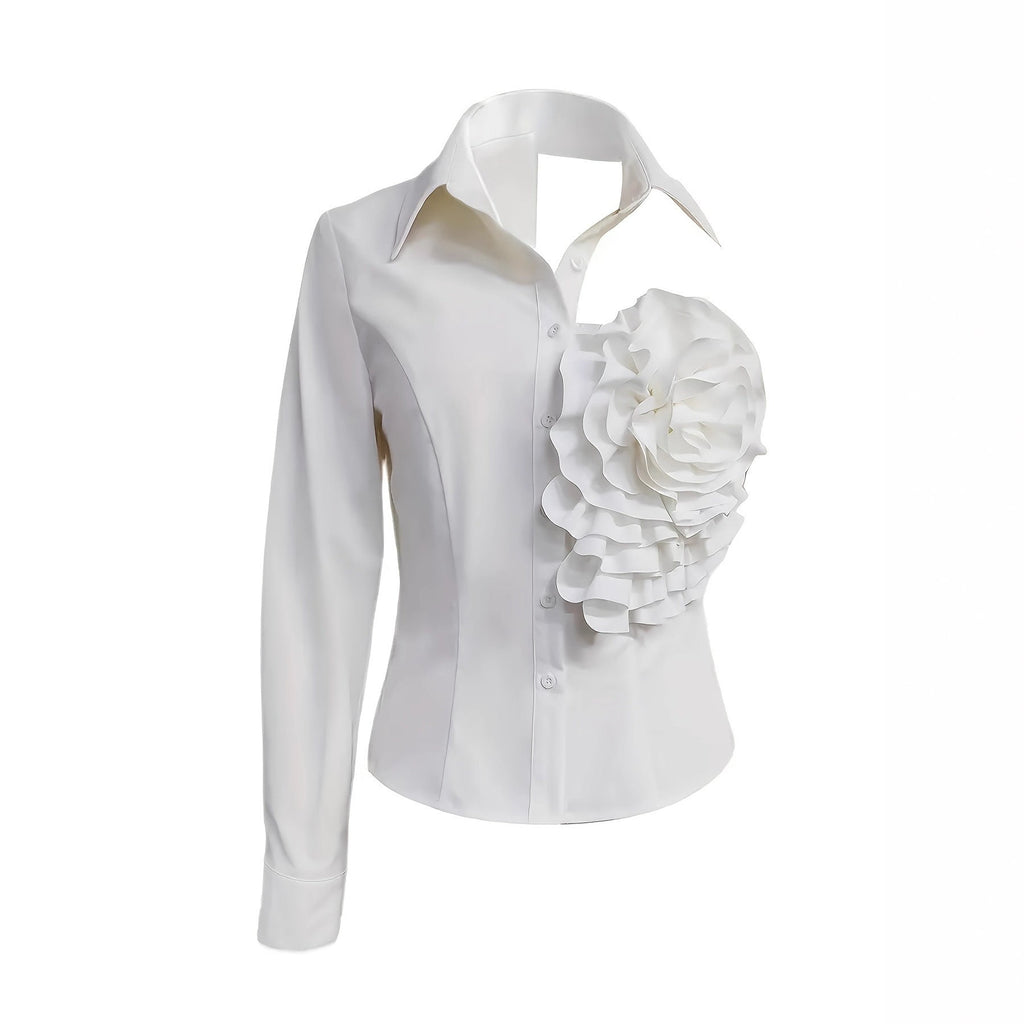 White Blouse With A One-shoulder TOP