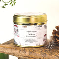 White Christmas Candle in a Matt Gold Tin