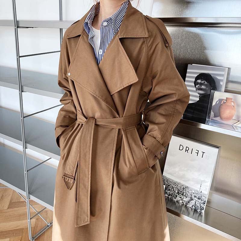 British Mid-length Below-the-knee Trench Coat Girl