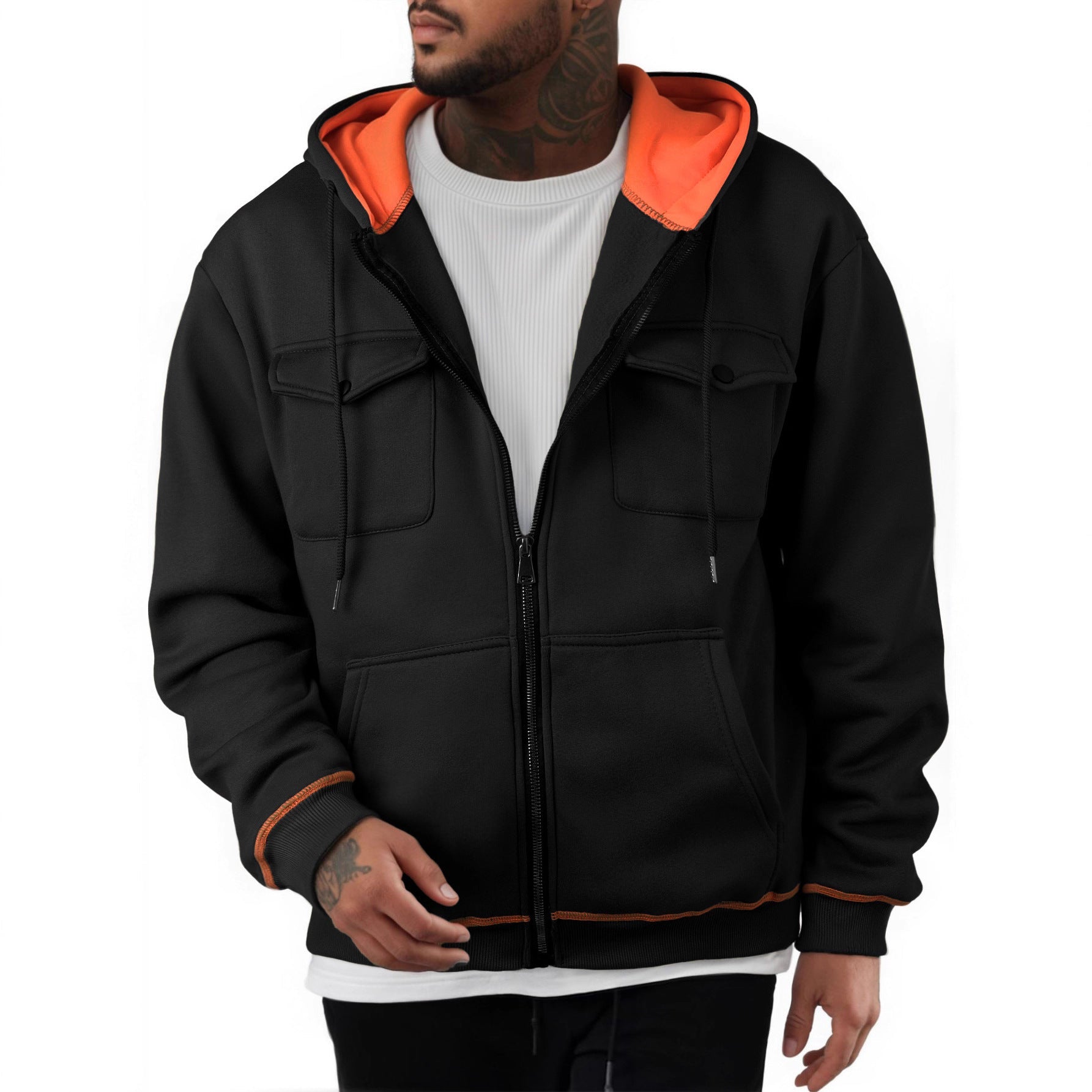 Men's Plus Size Casual Zipper Sweater