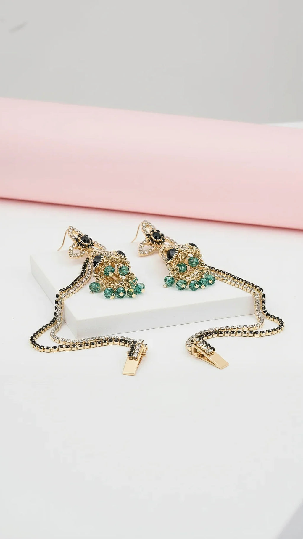Persian Inspired Drop & Dangle Crystal Earrings