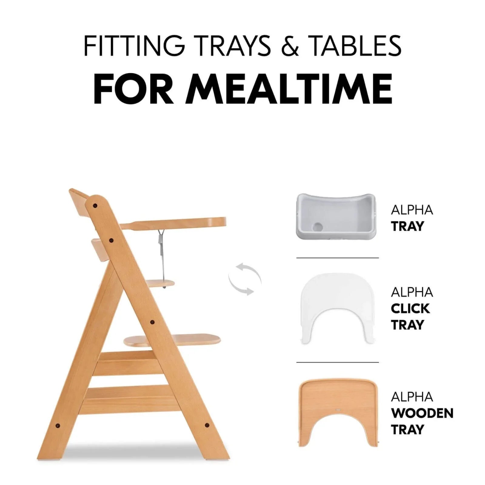 Hauck Alpha+ Wooden Highchair - Natural