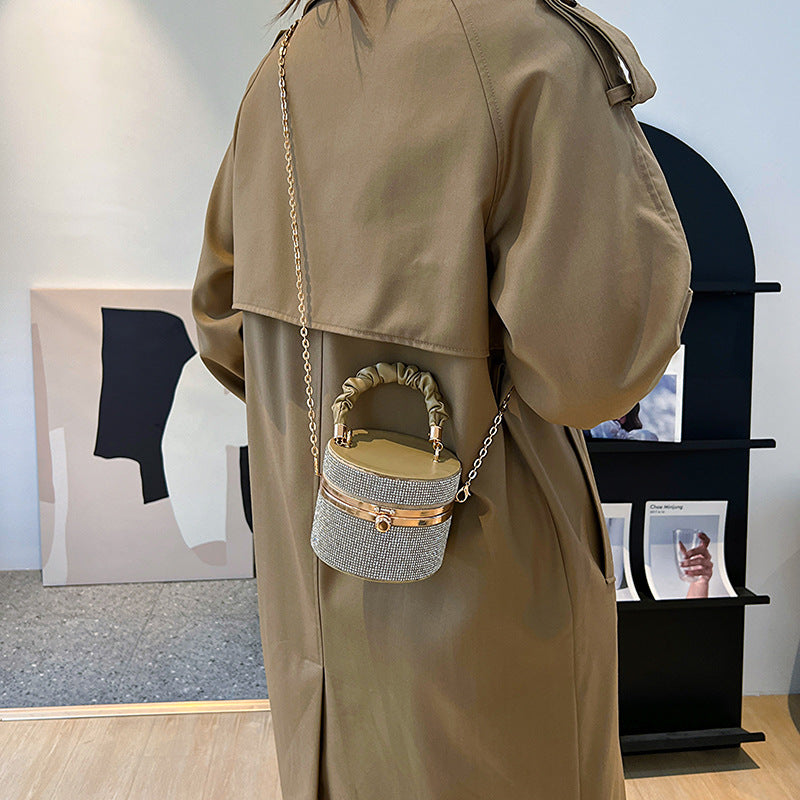 Women's Fashion All-matching Rhinestone Fashion Bucket Bag