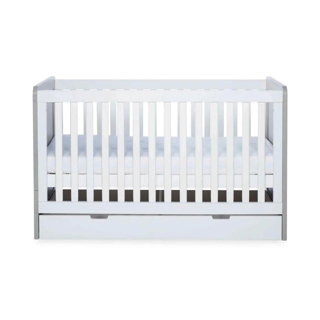 Ickle Bubba Pembrey Furniture Set Under Drawer Ash Grey & White 3 pcs - Premium Sprung Mattress