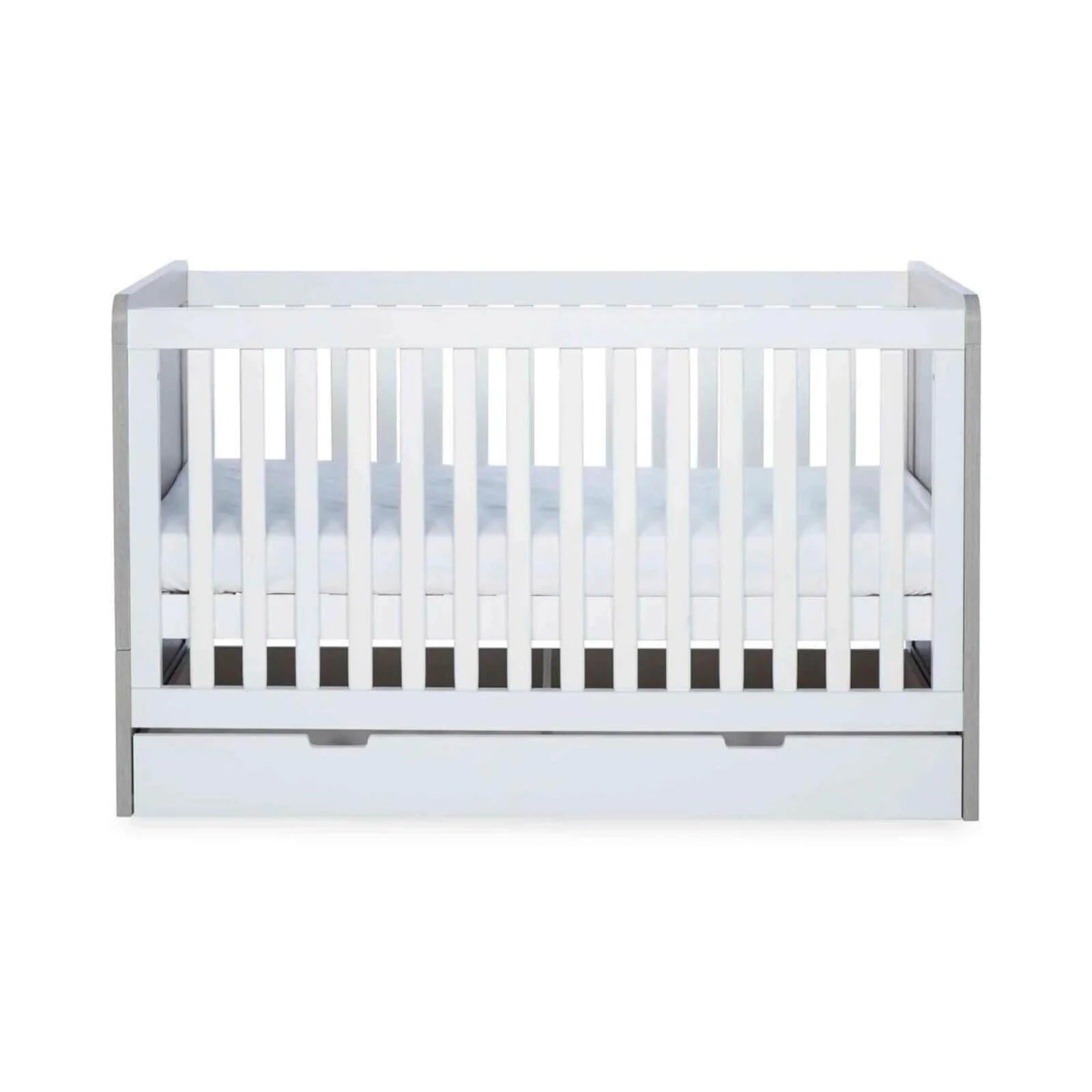 Ickle Bubba Pembrey Furniture Set Under Drawer Ash Grey & White 3 pcs - Premium Sprung Mattress
