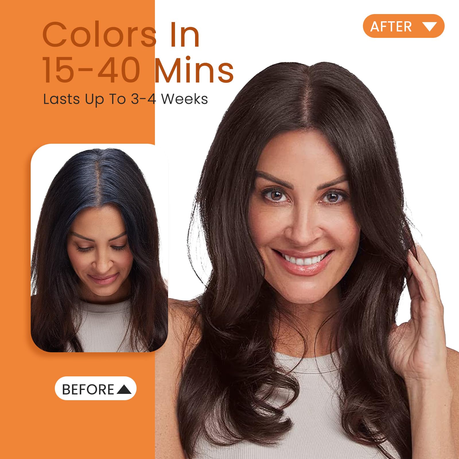 Fedulili 3-in-1 Dark Brown Hair Dye Shampoo – 100% Gray Coverage, Instant Natural Color, Root Touch Up, 500ml