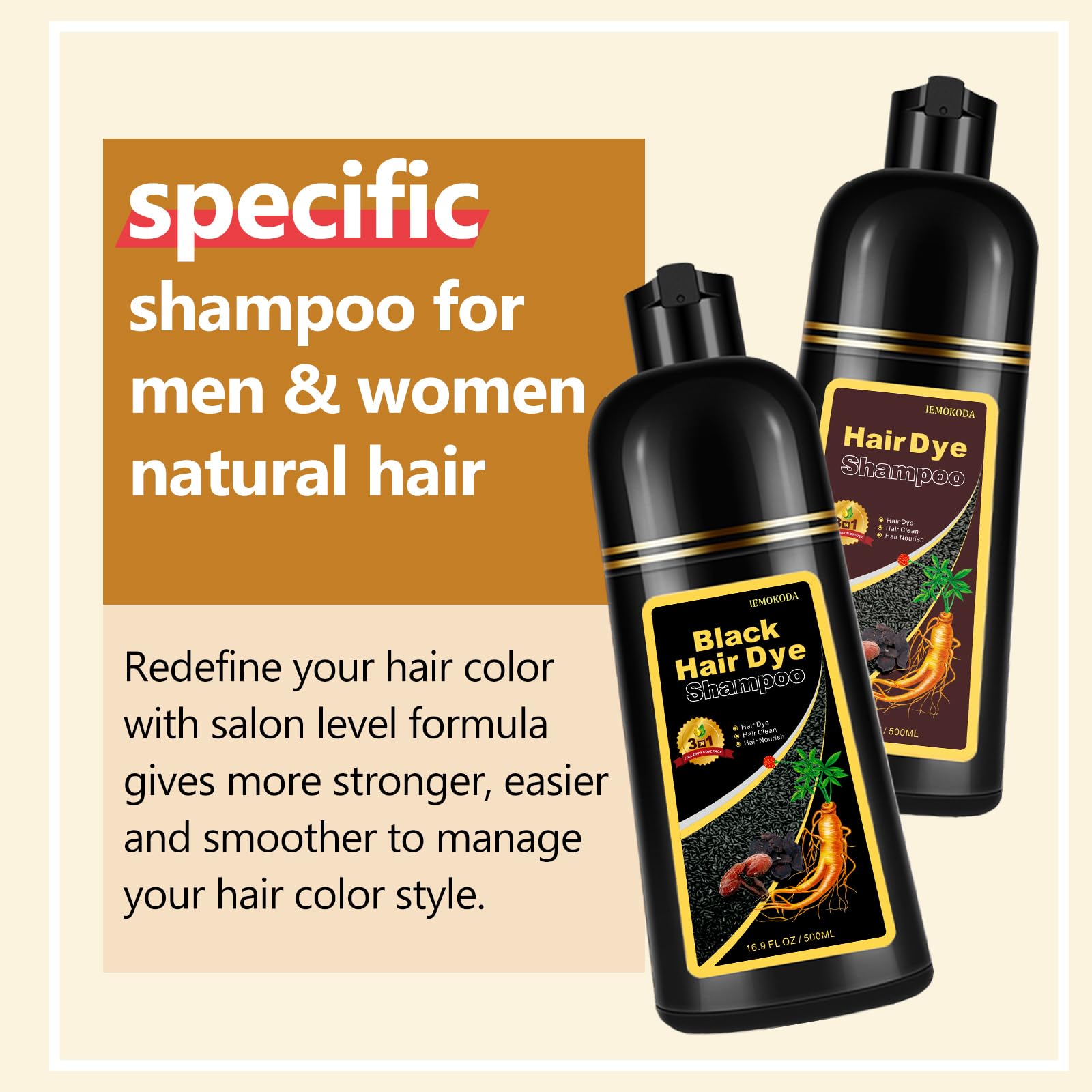 Fedulili Instant Dark Red Wine Hair Dye Shampoo – 100% Gray Coverage, 17.5 Fl Oz