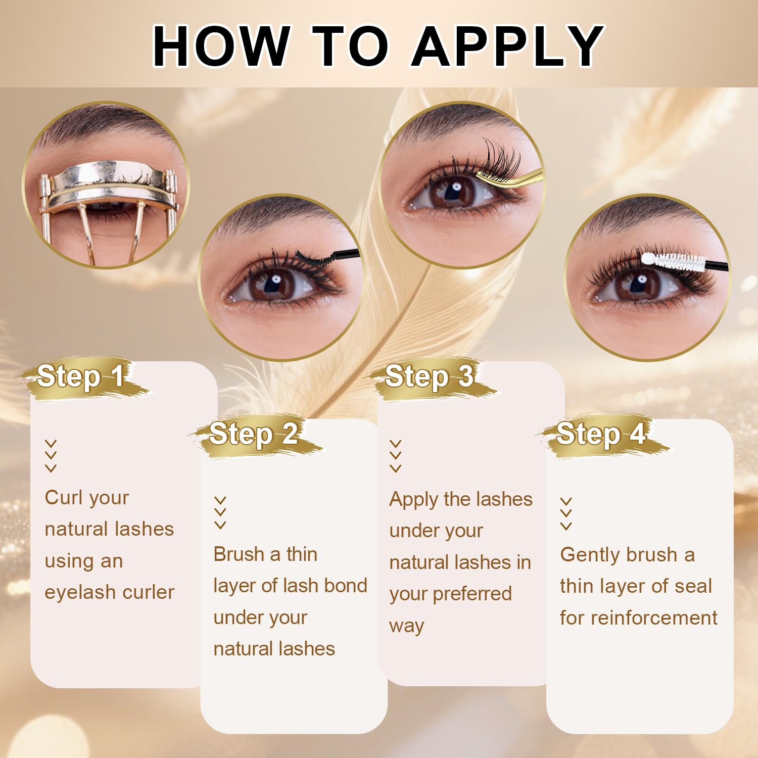 FEEGO Natural Lash Extension Kit 168Pcs – DIY Lash Clusters with Glue & Tweezers (8–14mm)