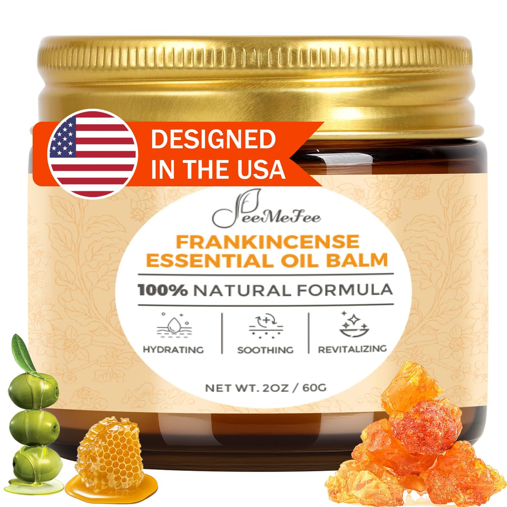 FeeMeFee Frankincense Balm 2oz – Soothing Moisturizer with Myrrh, Boswellia Serrata & Nutrient Oils