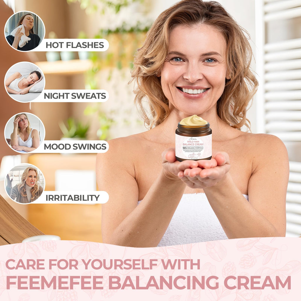 FeeMeFee Wild Yam Cream 4oz – Organic Balancing Cream for Women