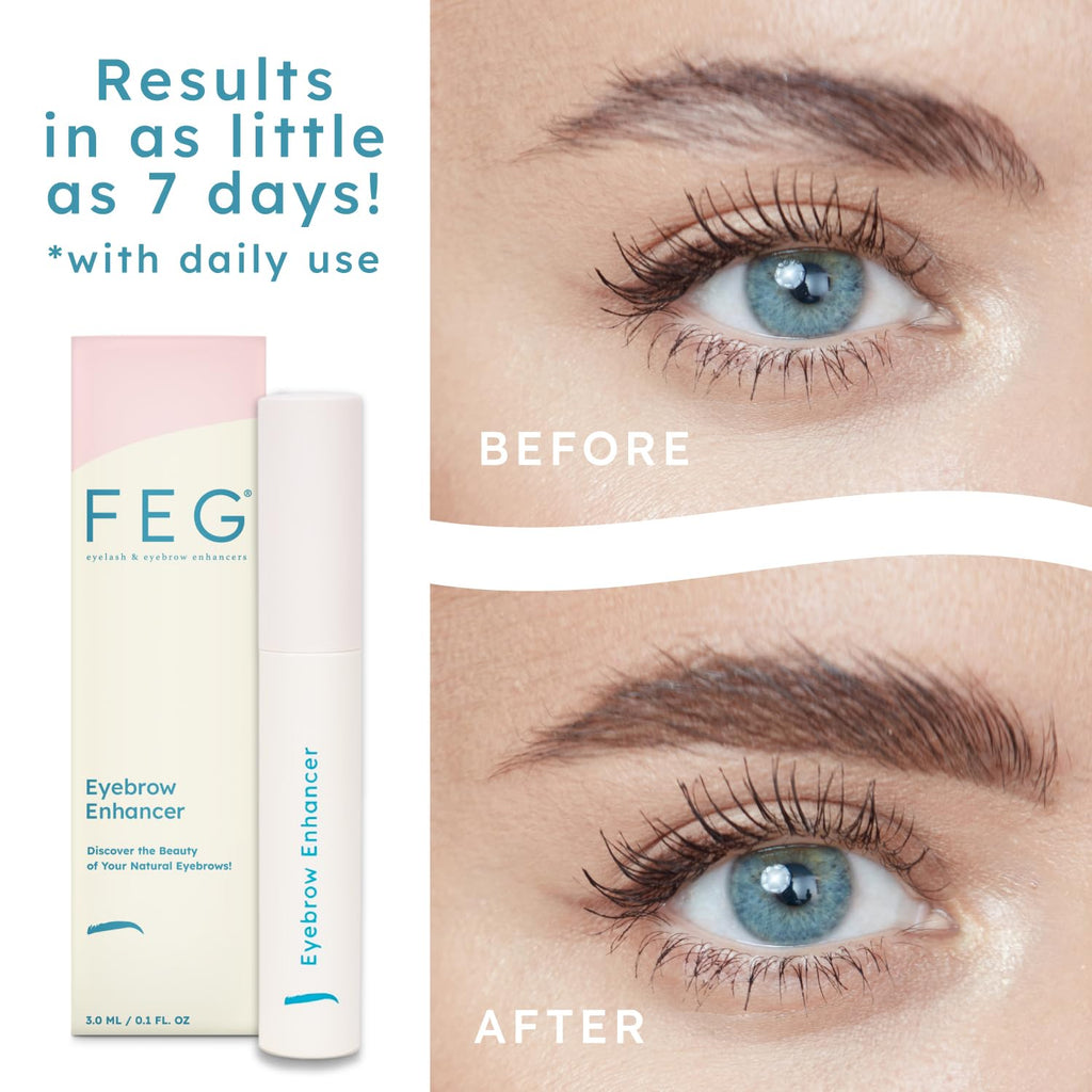 FEG Eyebrow Enhancer Growth Serum for Thicker Brows | Natural Brow Enhancing Serum for Growing and Thickening Eyebrows | Stimulates Natural Growth | 3ml | Single Pack