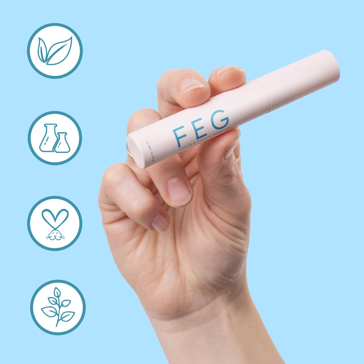FEG Eyelash Enhancer – Natural Lash Growth Serum (3-Pack, 3ml Tubes)