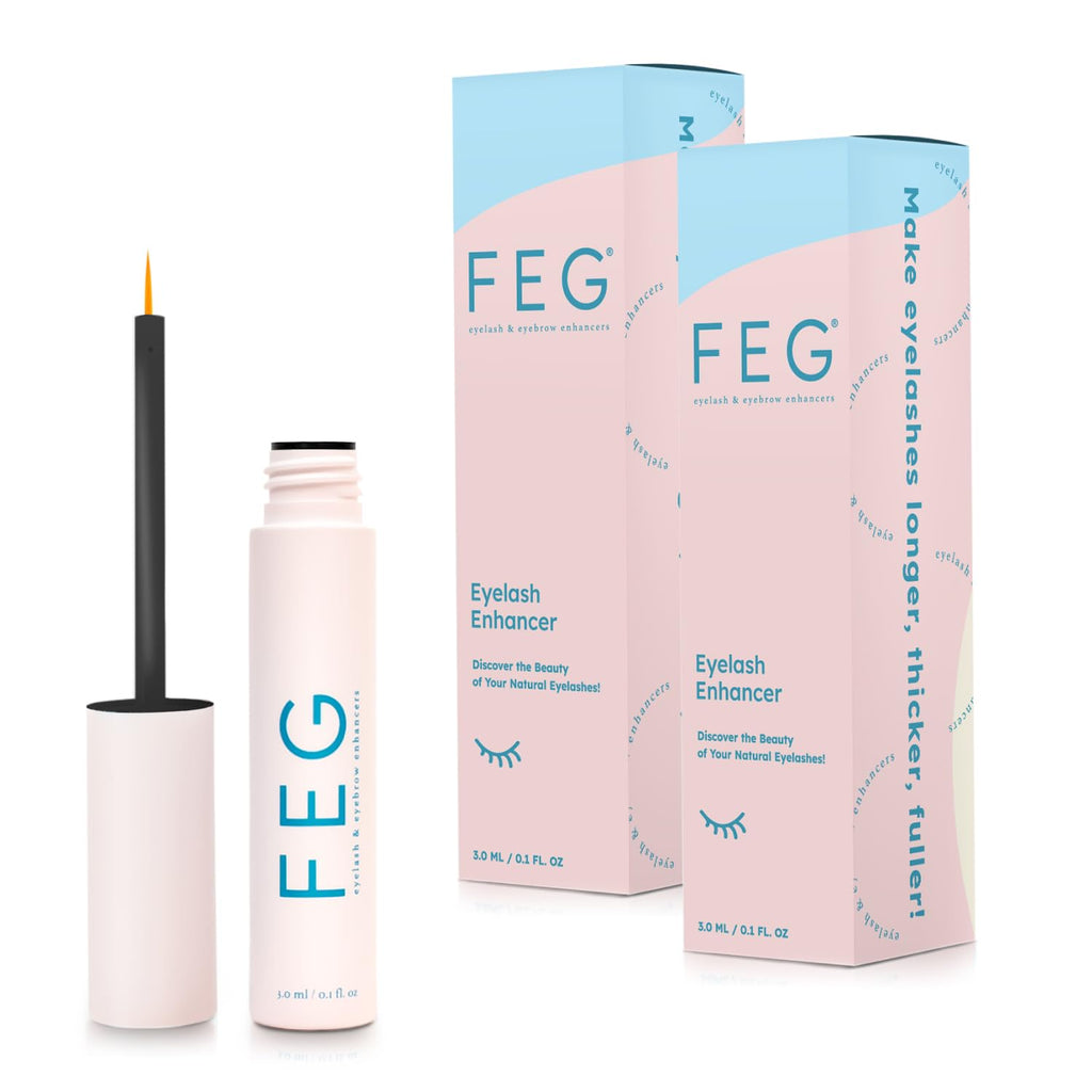 FEG Eyelash Enhancer Serum – Natural Growth for Thick, Long Lashes | 2-Pack 3ml Tubes