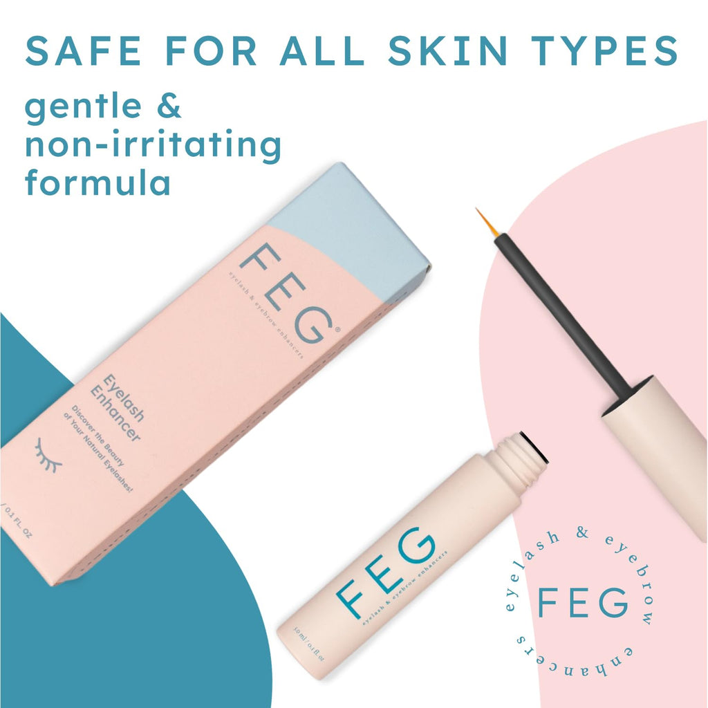 FEG Eyelash Enhancer Serum – Natural Growth for Thick, Long Lashes | 2-Pack 3ml Tubes