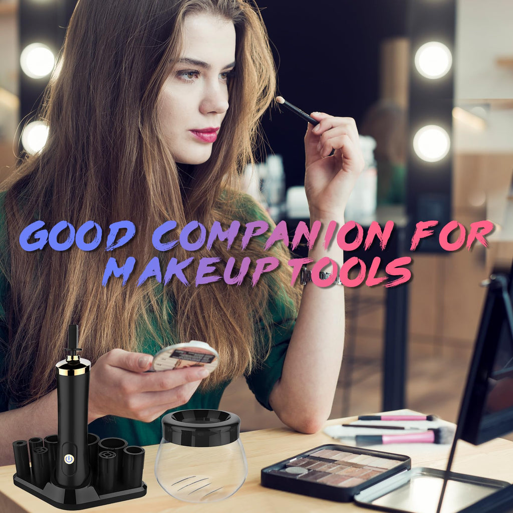 FEIMINI Makeup Brush Cleaner Machine – Ultra-Fast Electric Clean & Dry for Most Brush Sizes