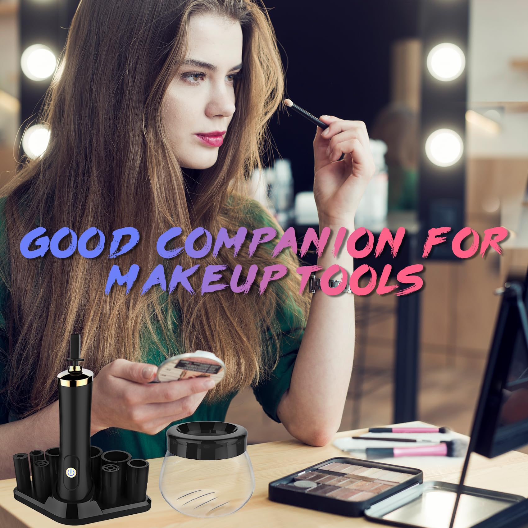 FEIMINI Makeup Brush Cleaner Machine – Ultra-Fast Electric Clean & Dry for Most Brush Sizes