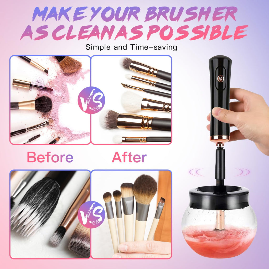 FEIMINI Makeup Brush Cleaner Machine – Ultra-Fast Electric Clean & Dry for Most Brush Sizes