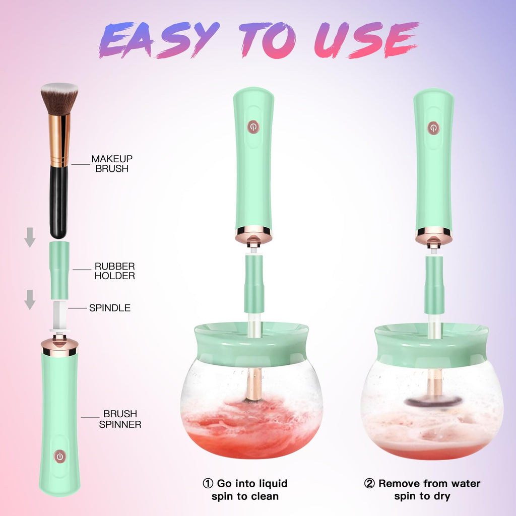 FEIMINI Makeup Brush Cleaner and Dryer Machine – 2-in-1 Spin Clean & Dry