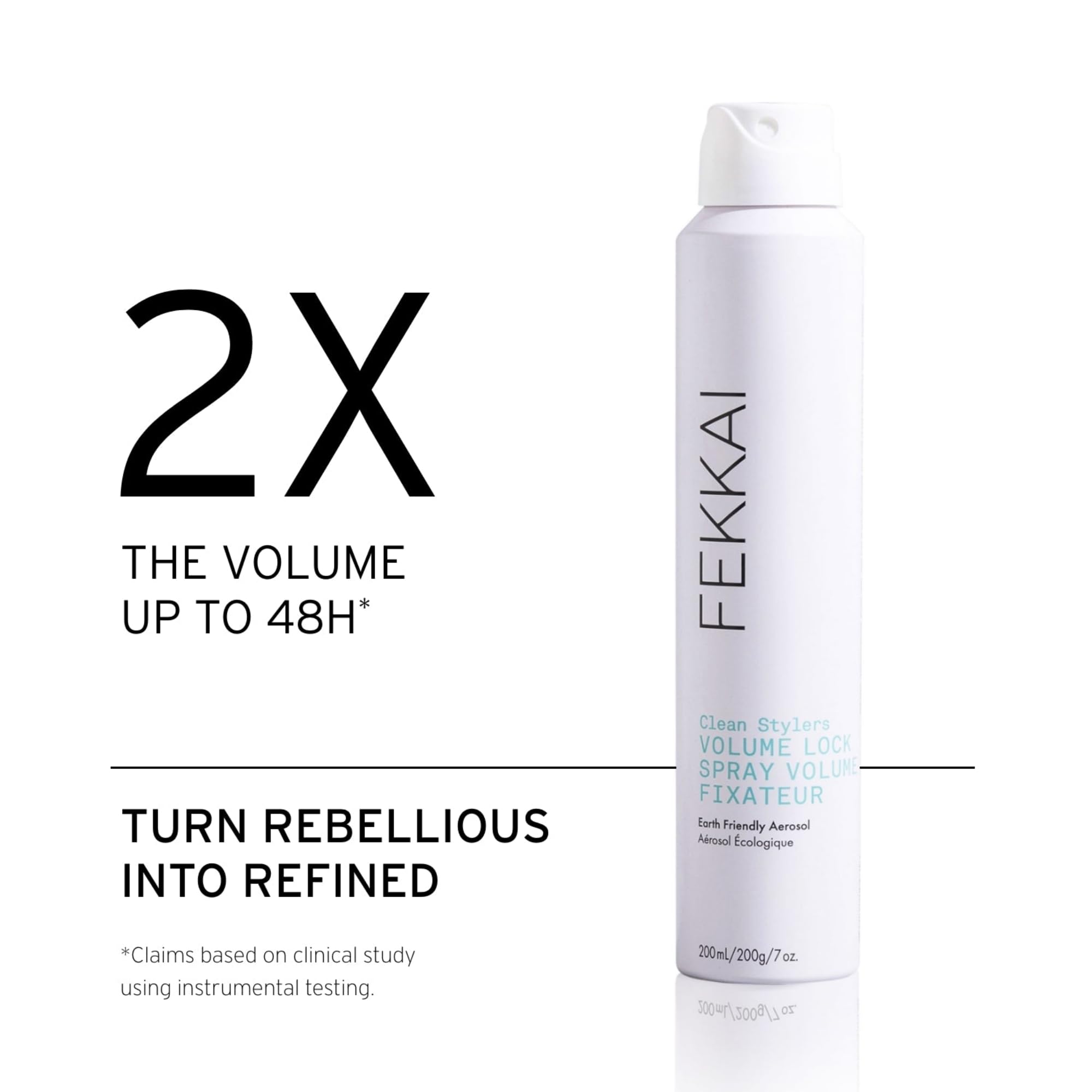 FEKKAI Clean Stylers Volumizing Hairspray – 7 oz | 72HR Humidity Resistance & 2X Volume | Vegan, Cruelty-Free