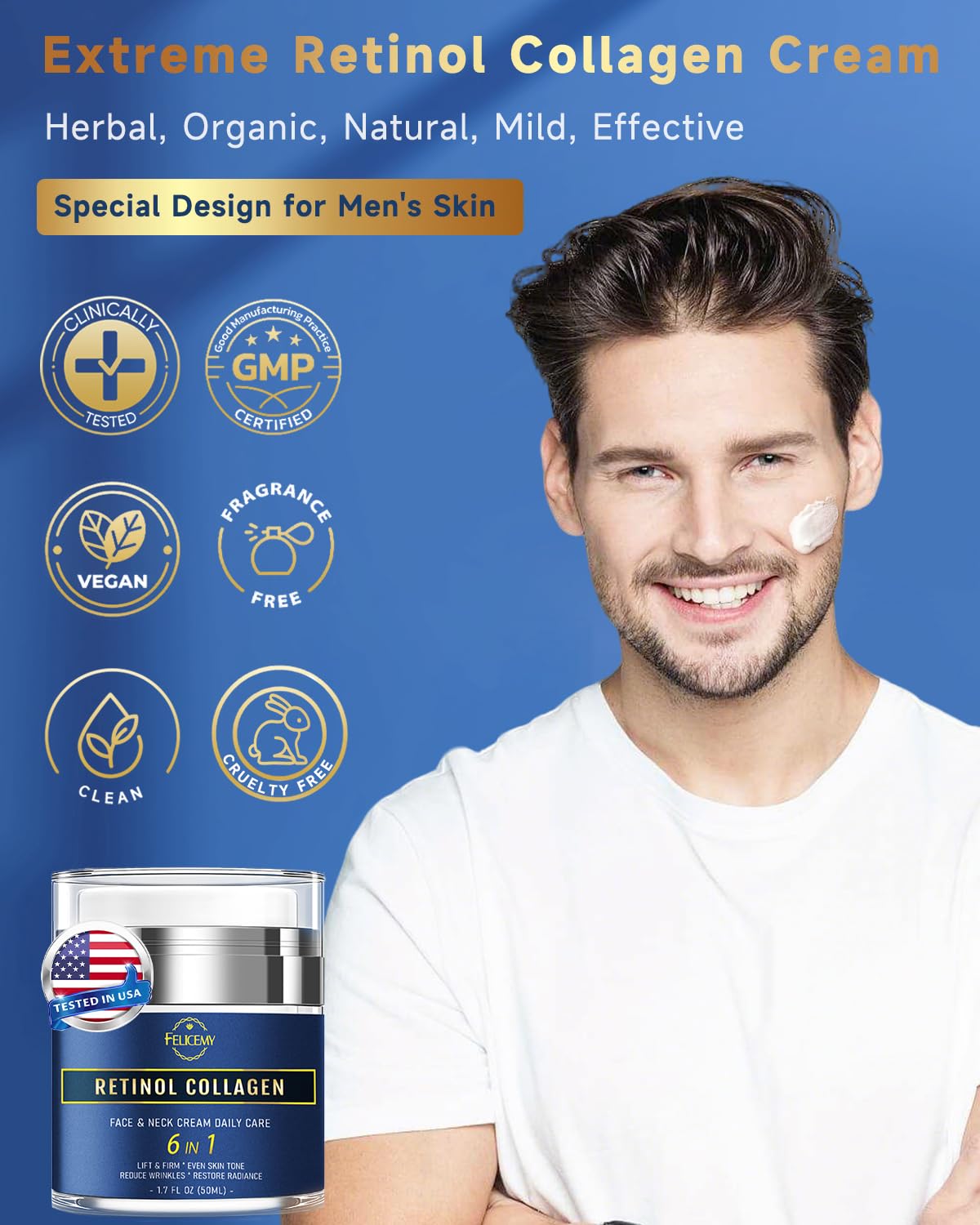 Felicemy 6-in-1 Face Cream for Men – All-in-One Hydration, Anti-Aging & After-Shave Care (2-Pack)