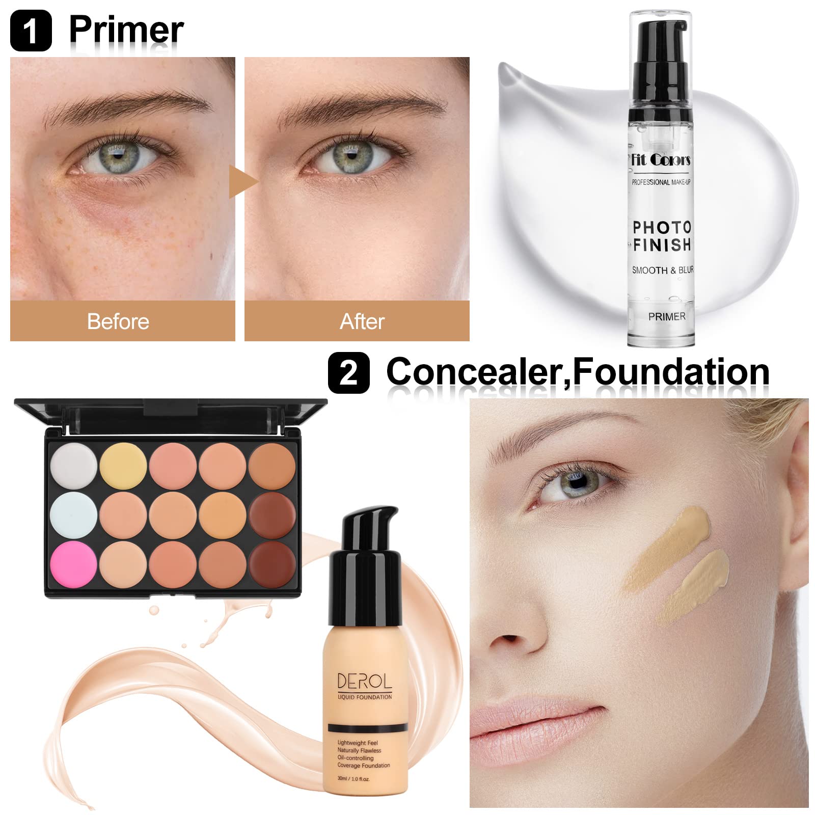Fenshine Makeup Set – Complete Starter Kit with Travel Bag