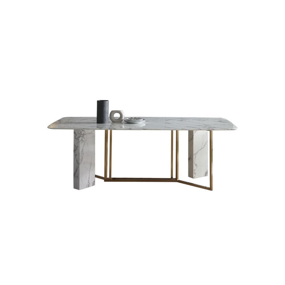 FenX Dining Table, Dining Table, Sintered Stone And Gold