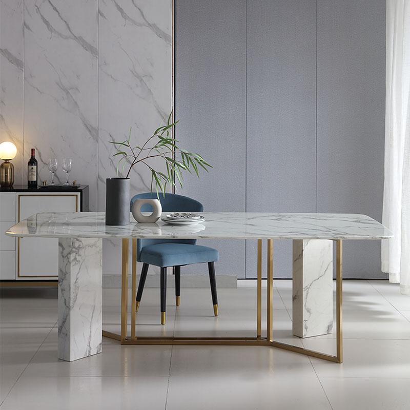 FenX Dining Table, Dining Table, Sintered Stone And Gold