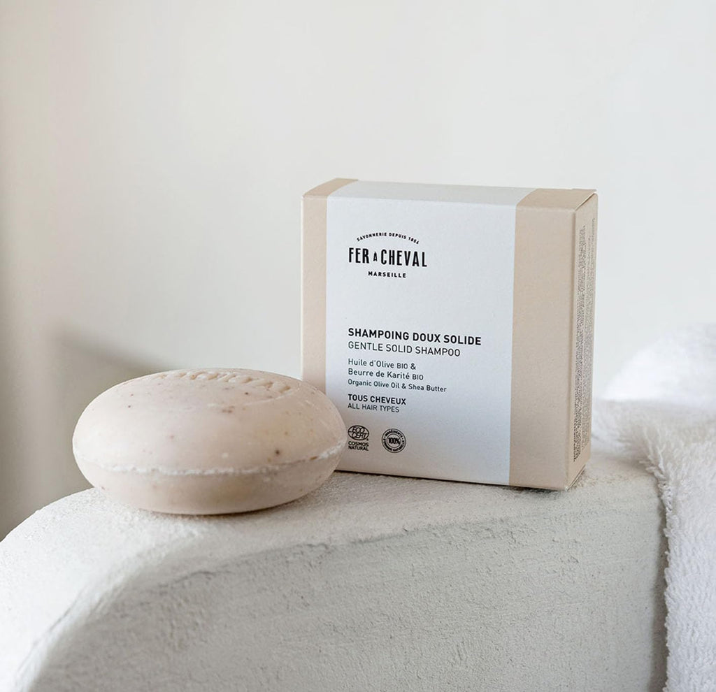 Fer à Cheval Gentle Solid Shampoo 100 g | Organic Olive Oil & Shea Butter, COSMOS Natural, Silicone-Free, All Hair Types