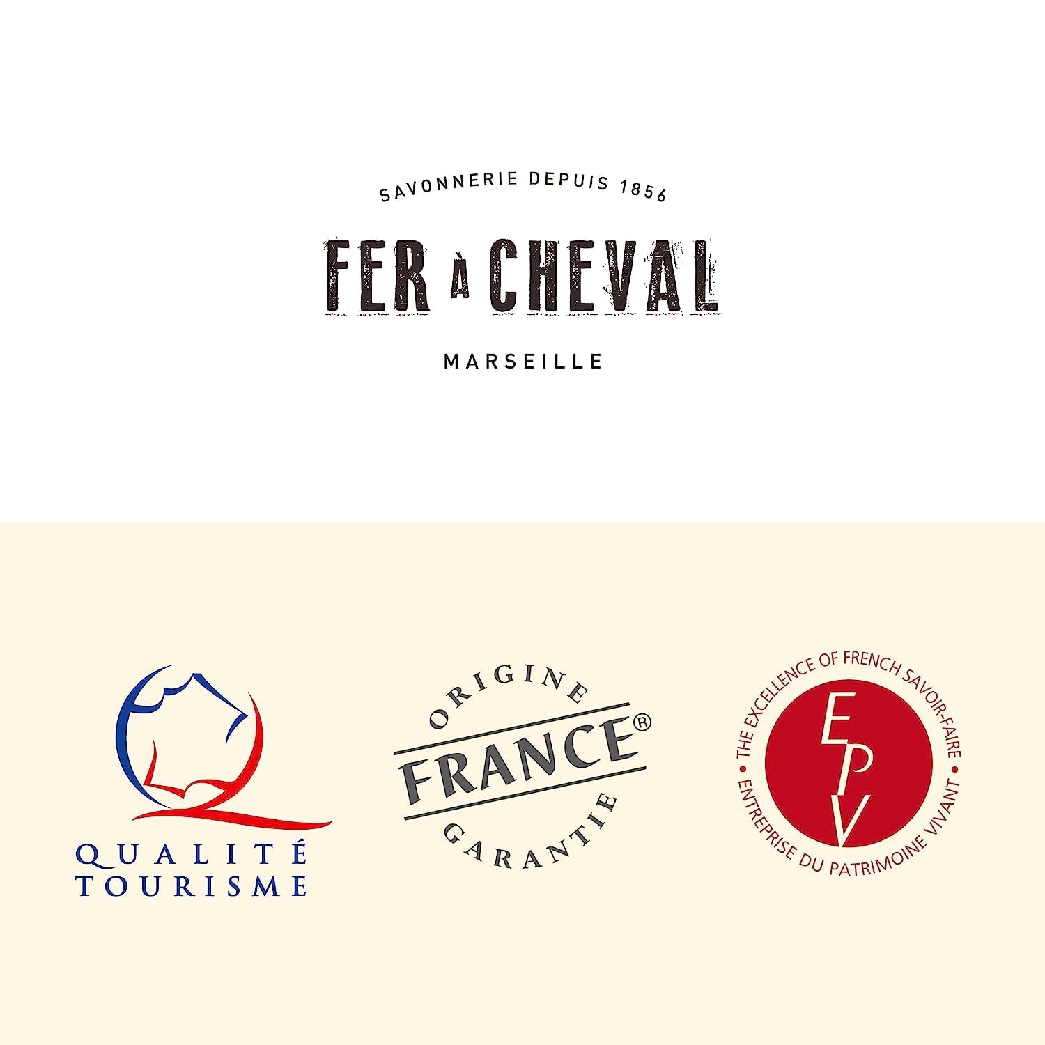 Fer à Cheval Savon de Marseille Olive Oil Soap Cube 300 g (2 Pack) – Palm Oil Free, Traditional French Artisan Soap