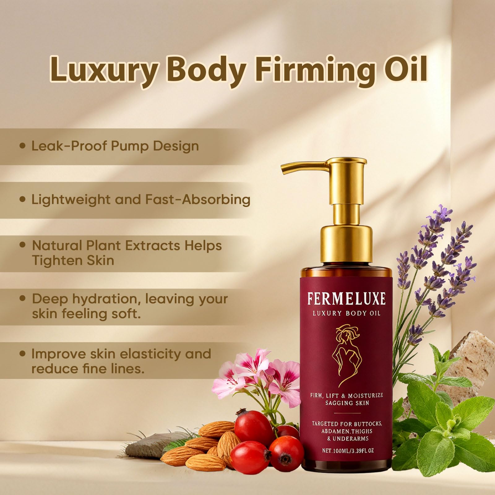 FERMELUXE Body Firming Oil for Crepe Skin – Luxury Hydration & Lifting 100ml
