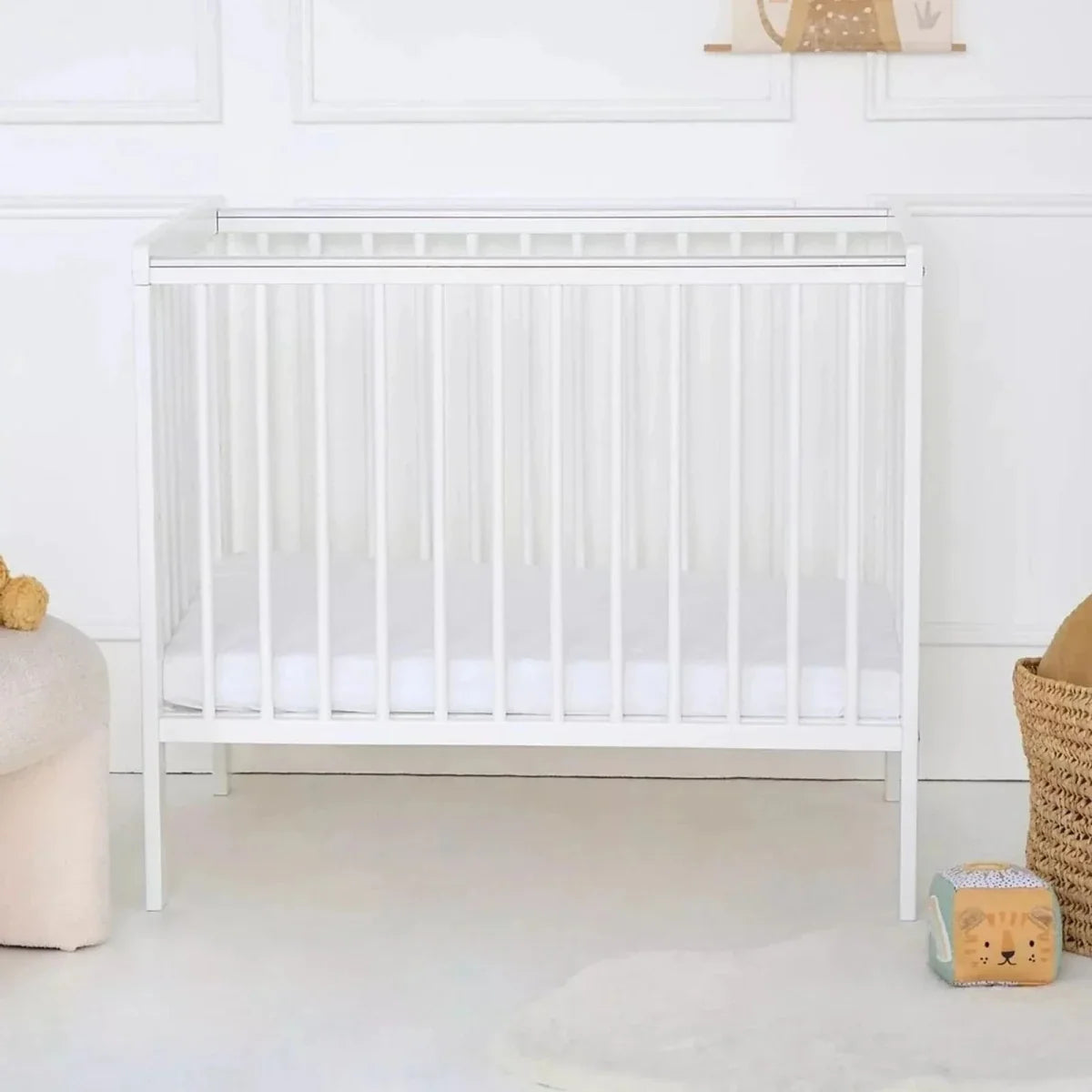 East Coast Space Saver Cot with Mattress Bundle - White