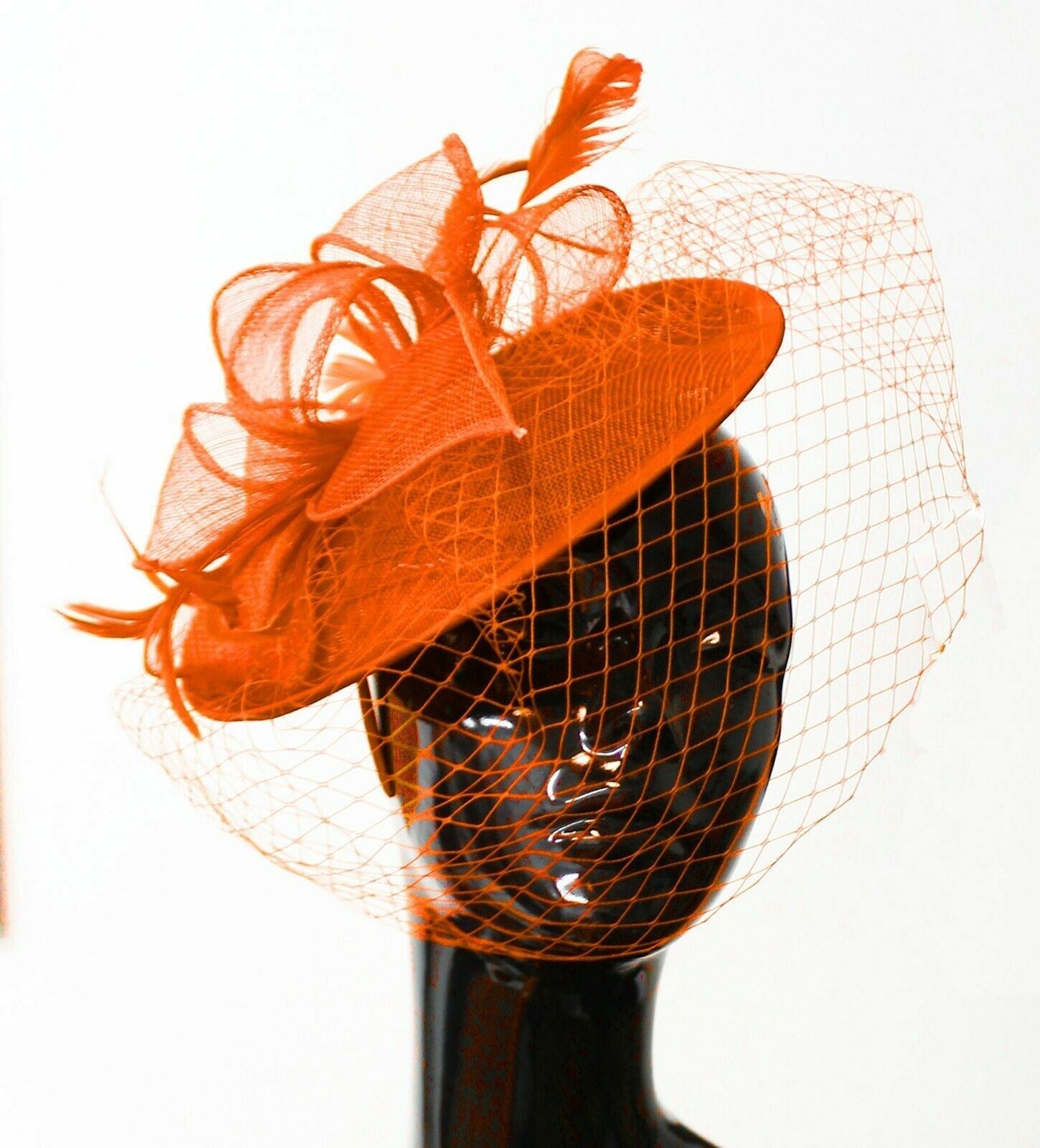Medium Saucer Sinamay Headband Fascinator Wedding Ascot Hat Hatinator Birdcage Veil