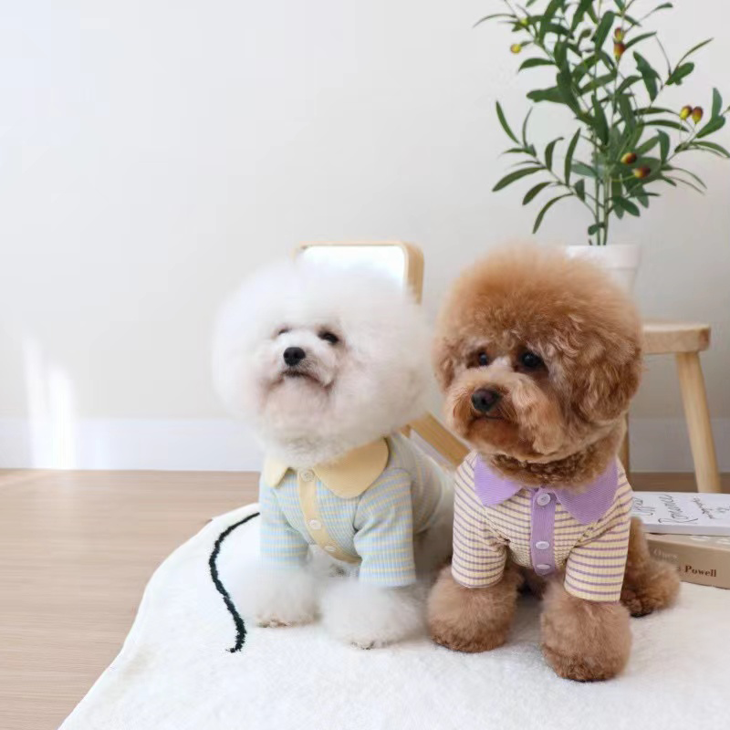 Fashion Personality Cat Dog Stripe Polo Shirt