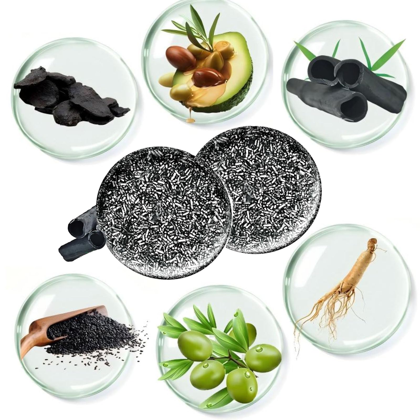 F FENG PEI Gray Hair Reverse Bar Soap – Black Shampoo Bar for Hair & Beard Darkening (2 Pcs)
