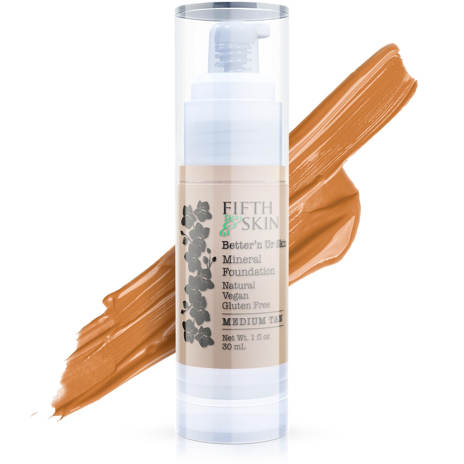 Fifth & Skin Bettern Ur Skin Foundation (Medium Tan) – Natural, Organic, Vegan, Cruelty-Free | 1 oz