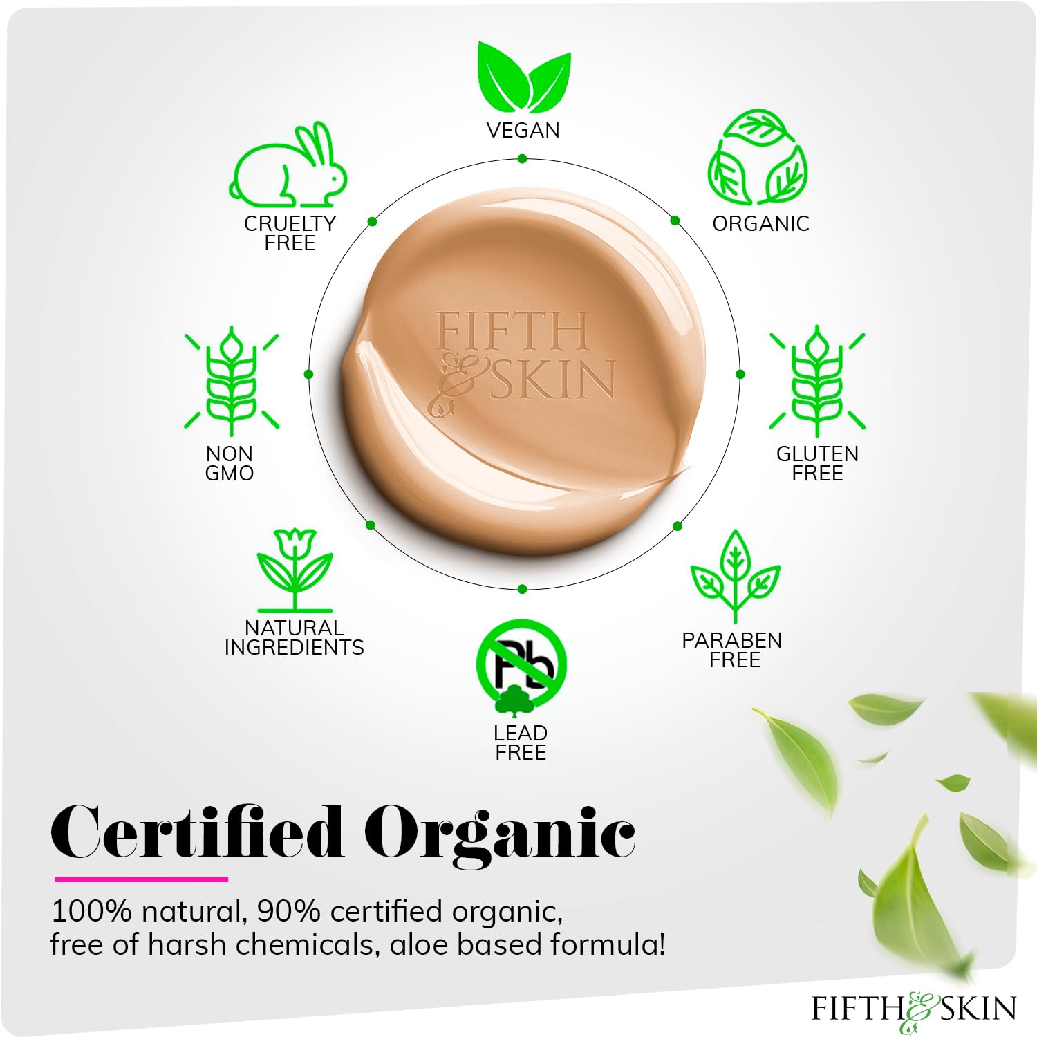 Fifth & Skin Better’n Ur Skin Foundation Porcelain – Buildable, Natural, Vegan, Palm-Free