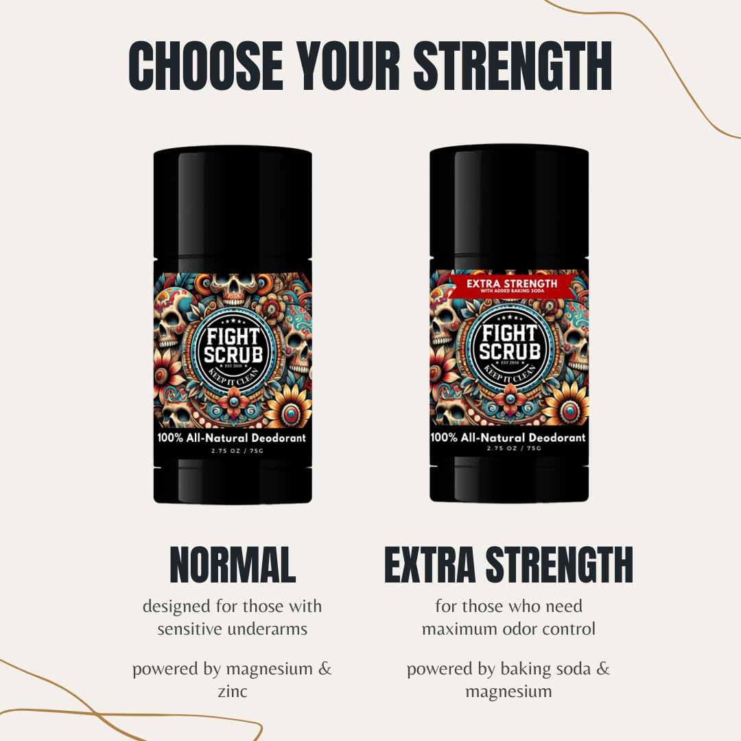 Fight Scrub Extra Strength Deodorant – Aluminum-Free, Unscented, USA-Made