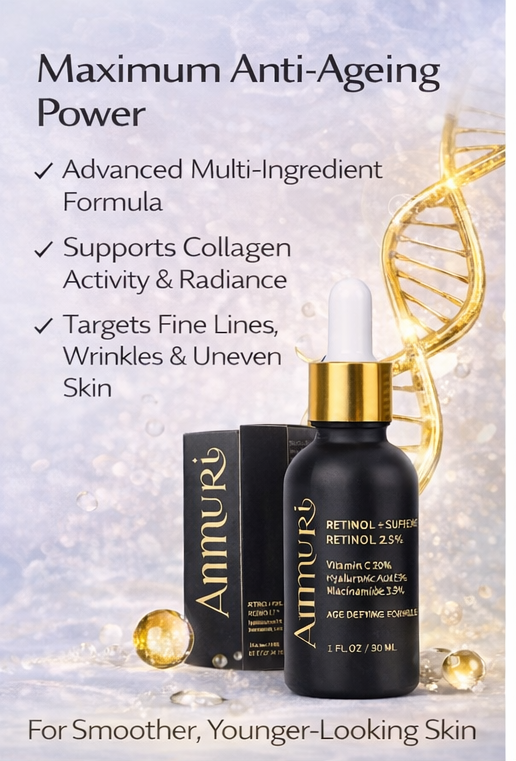 Ammuri Retinol 2.5% Face Serum | Vitamin C + Niacinamide | 30ml