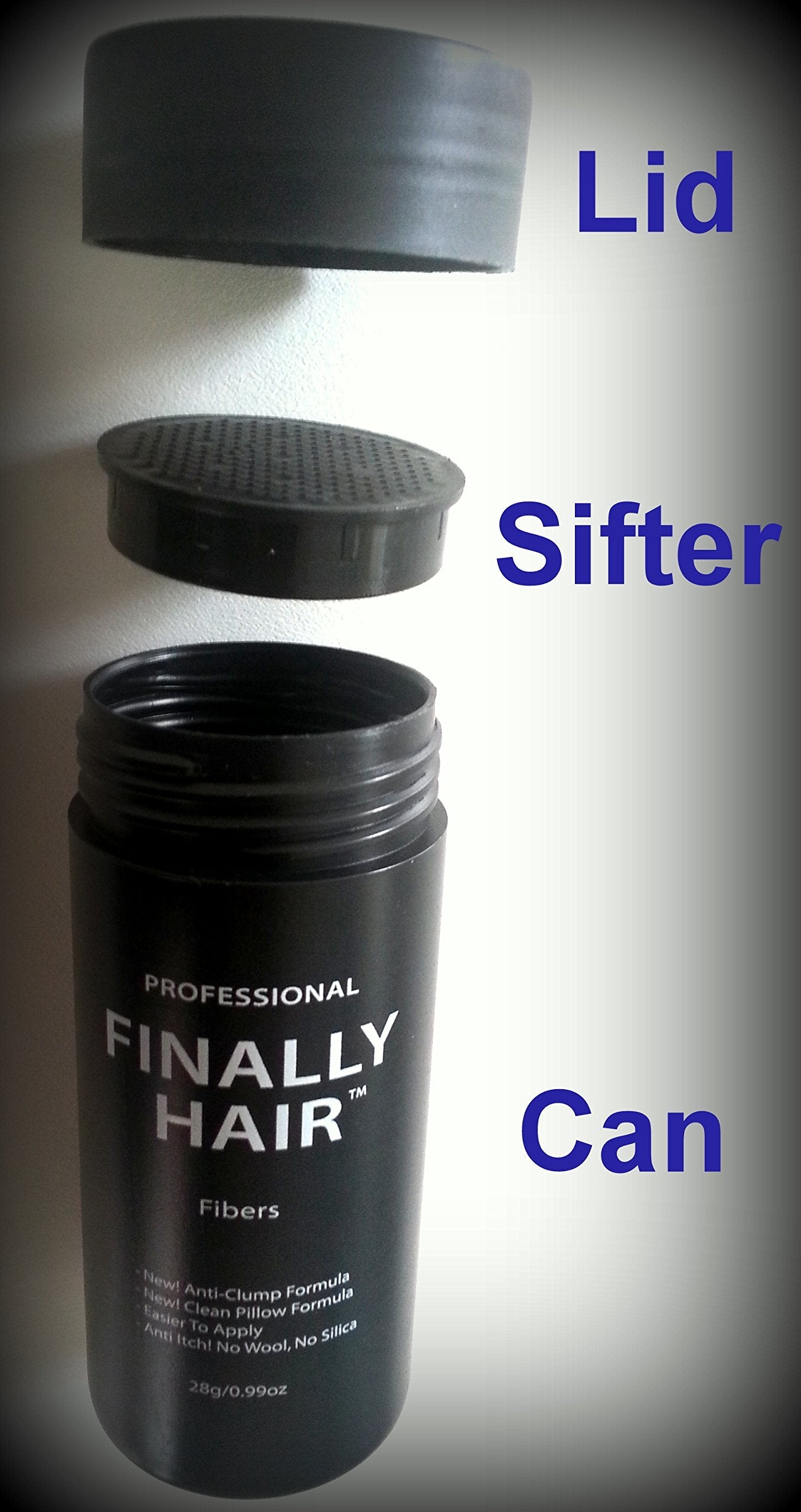 Finally Hair Hair Building Fibers 200g with Refillable Bottle — Black (23 Shades)