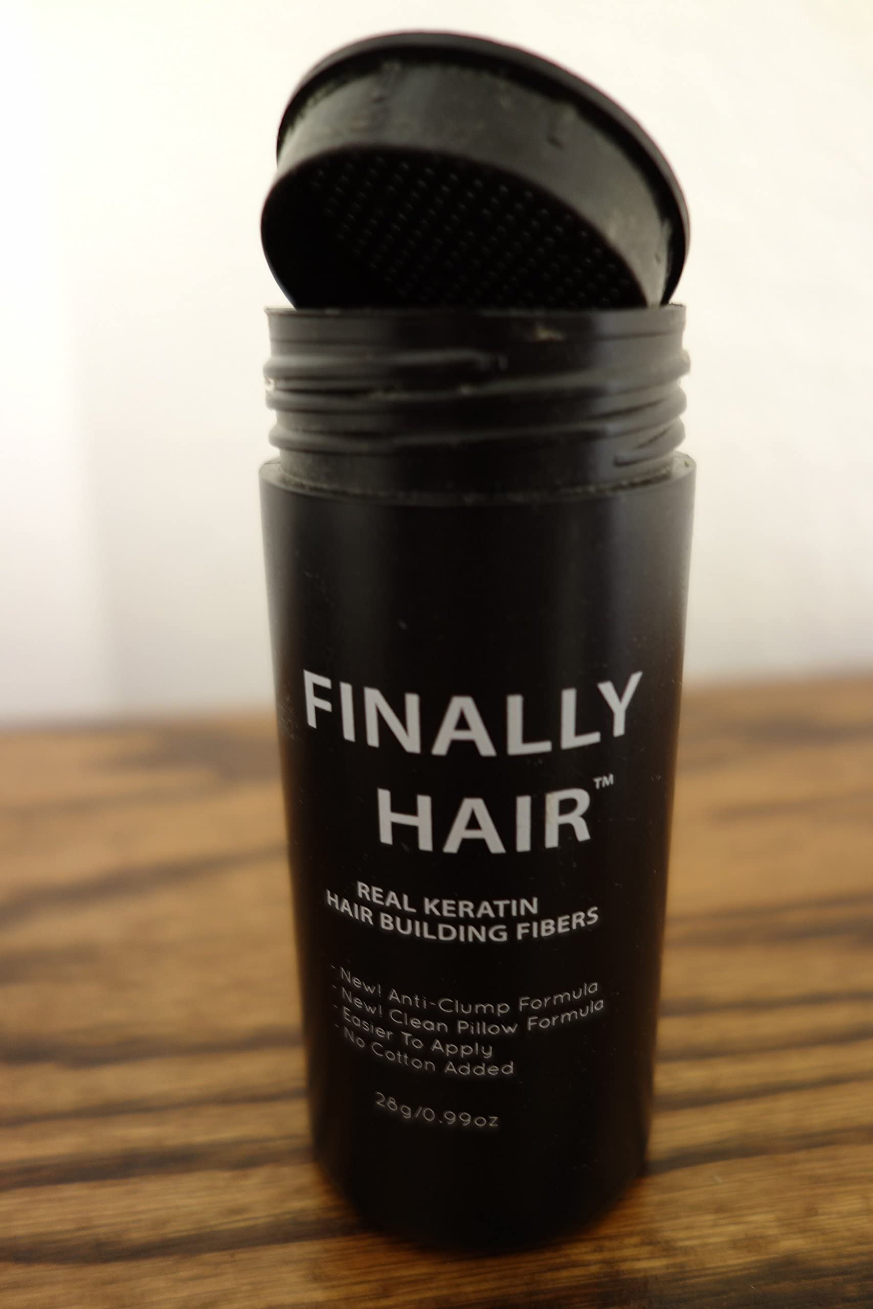 Finally Hair Hair Building Fibers 200g with Refillable Bottle — Black (23 Shades)