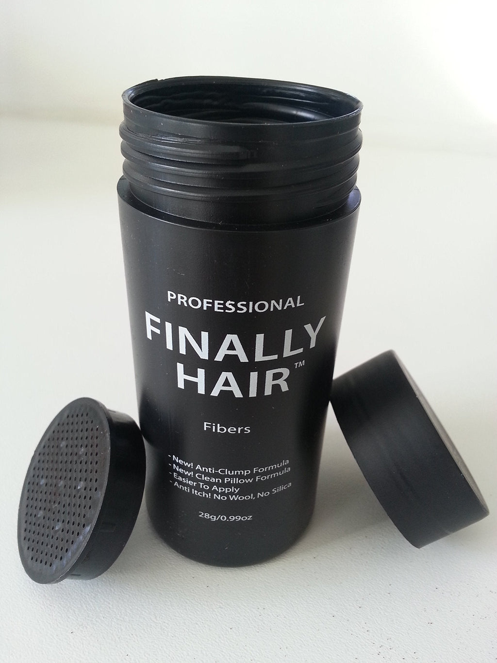 Finally Hair Hair Building Fibers 200g with Refillable Bottle — Soft Black