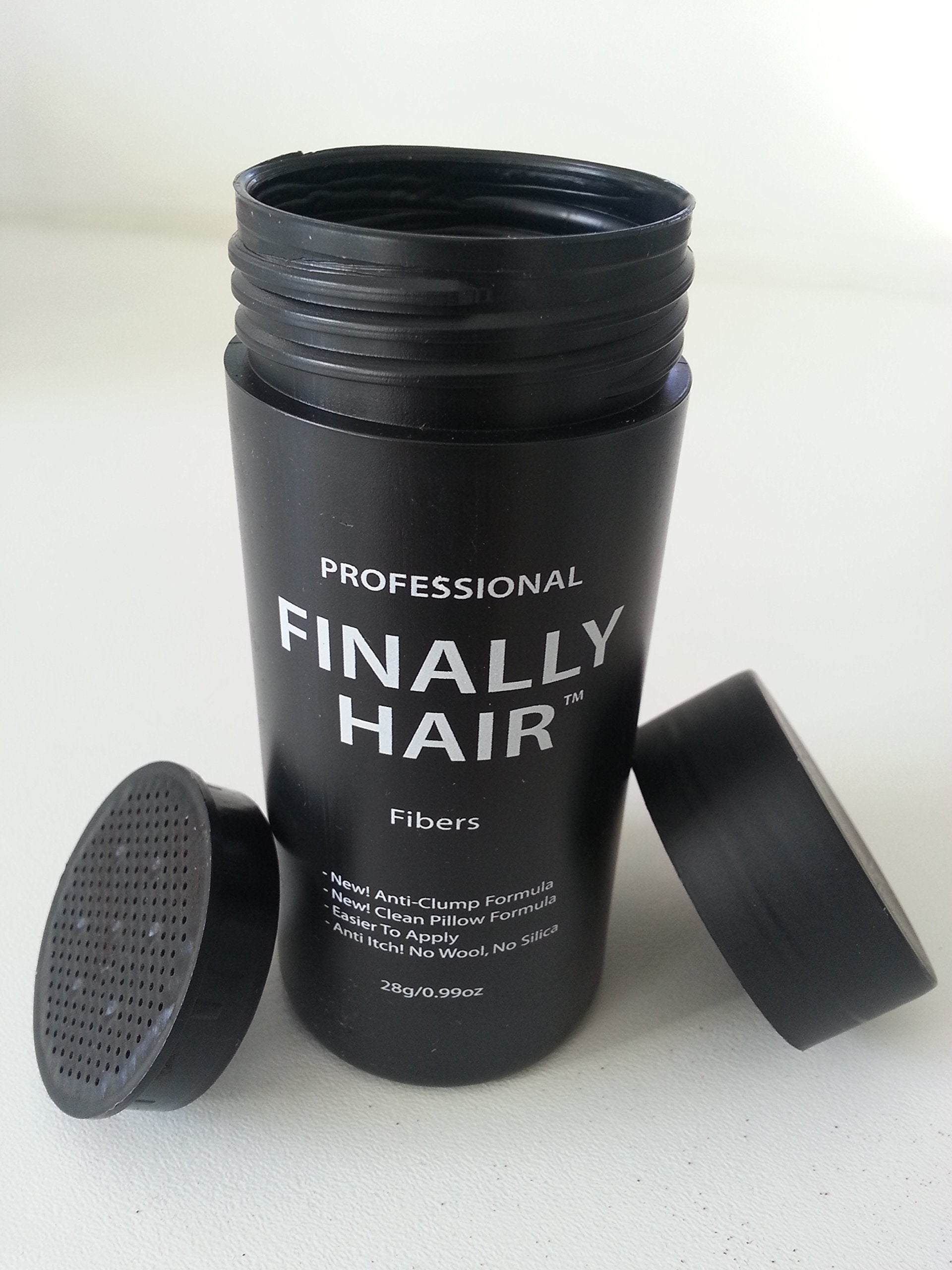 Finally Hair Hair Building Fibers 200g with Refillable Bottle — Black (23 Shades)