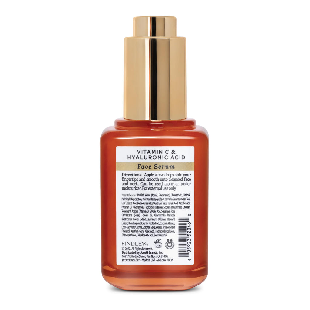Findley All-in-One Face Serum with Vitamin C & Hyaluronic Acid – Hydration & Radiance (2 fl oz)