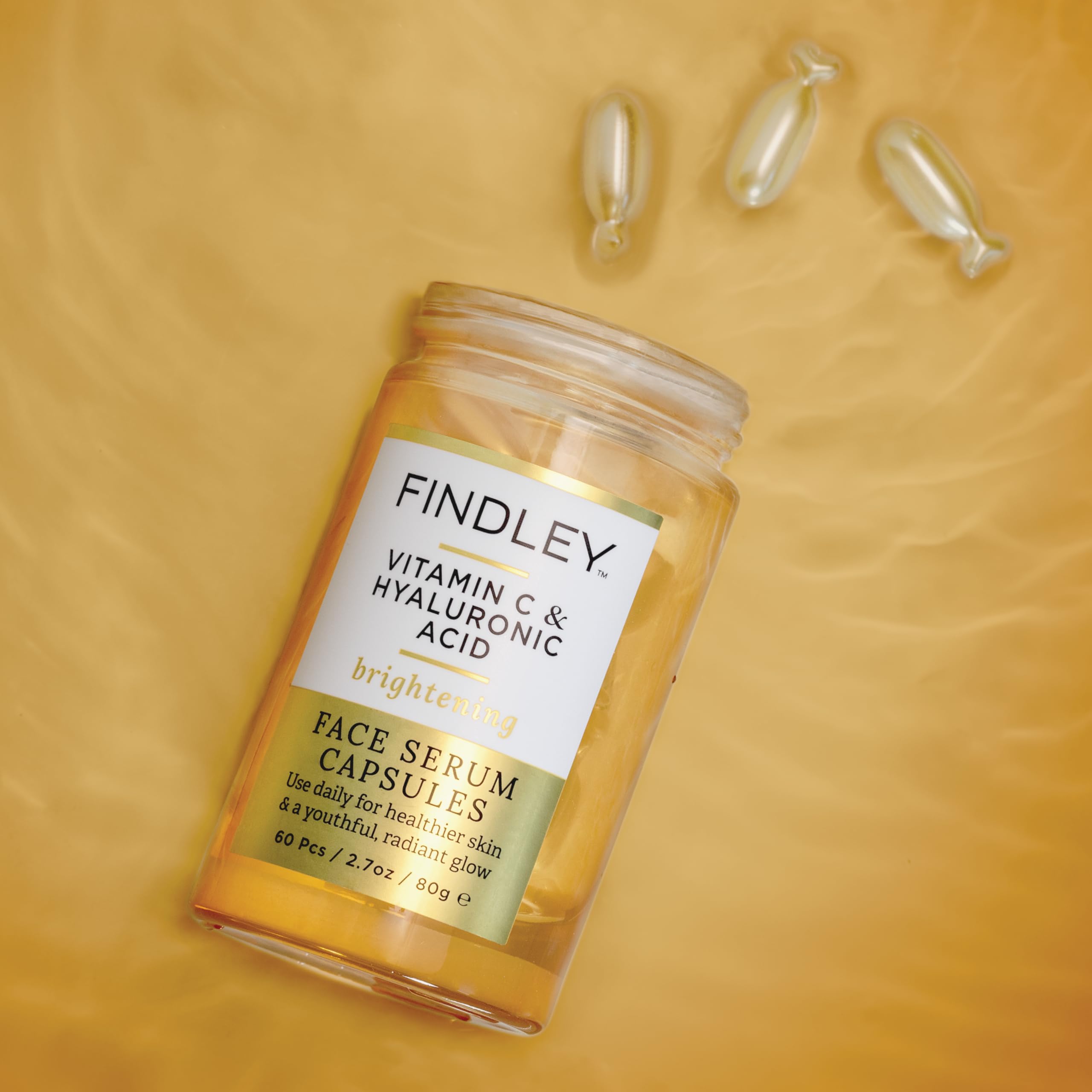 Findley Brightening Serum with Vitamin C & Hyaluronic Acid | Hydration & Radiance (60 pcs, 2.7 oz)