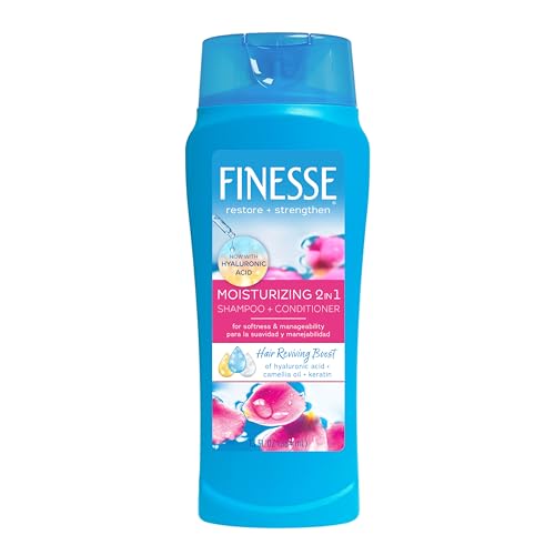FINESSE Restore + Strengthen 2in1 Shampoo + Conditioner – Moisturize & Repair Dry or Damaged Hair | Pack of 6, 13 oz