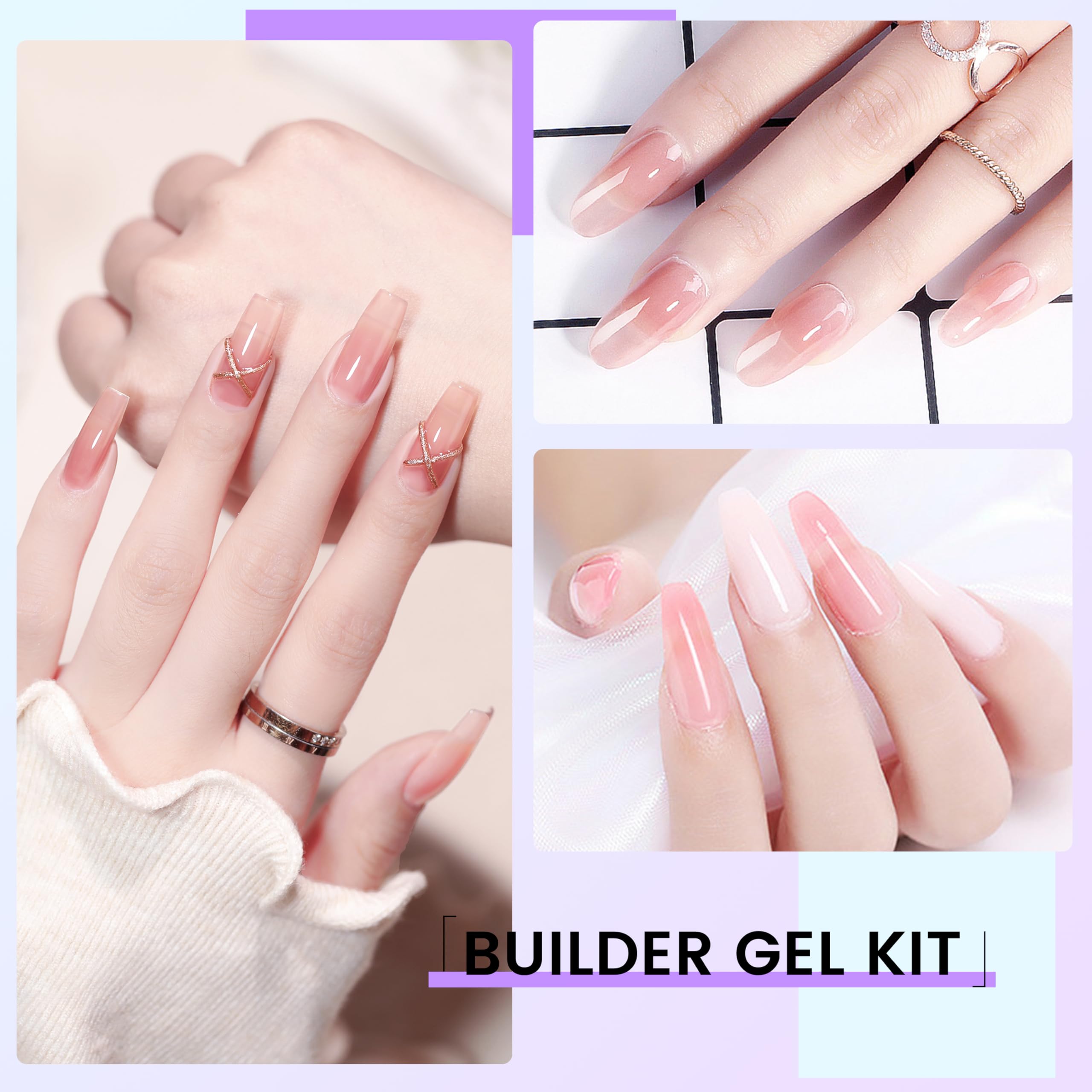 Finger Secret 60g Hard Builder Gel for Nails – Extension & Strengthening Kit (Clear)